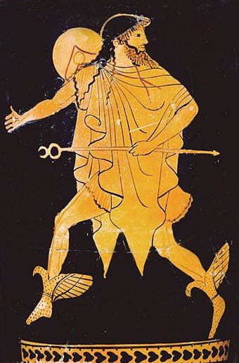 Hermes, el veloz mensajero de los dioses. Athenian red figure lekythos C5th B.C. | Metropolitan Museum
