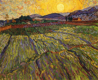 Van Gogh presenta, con una energía vital y sosegada, el carácter difusivo del bien en forma de amanecer lento y cálido. El bien es difusivo  como la bendición de un sol que se expande hacia todo lo que existe, llenándolo de color.
