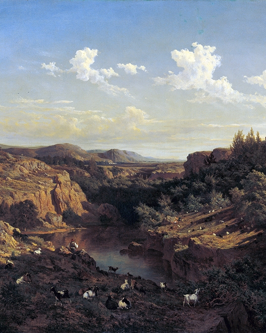 Carlos de Haes: Vista tomada en las cercanías del Carlos de HaesMonasterio de Piedra (Aragón) 1856